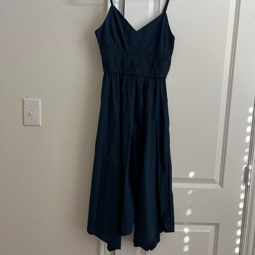 Elegant Navy Maxi Dress 100% cotton